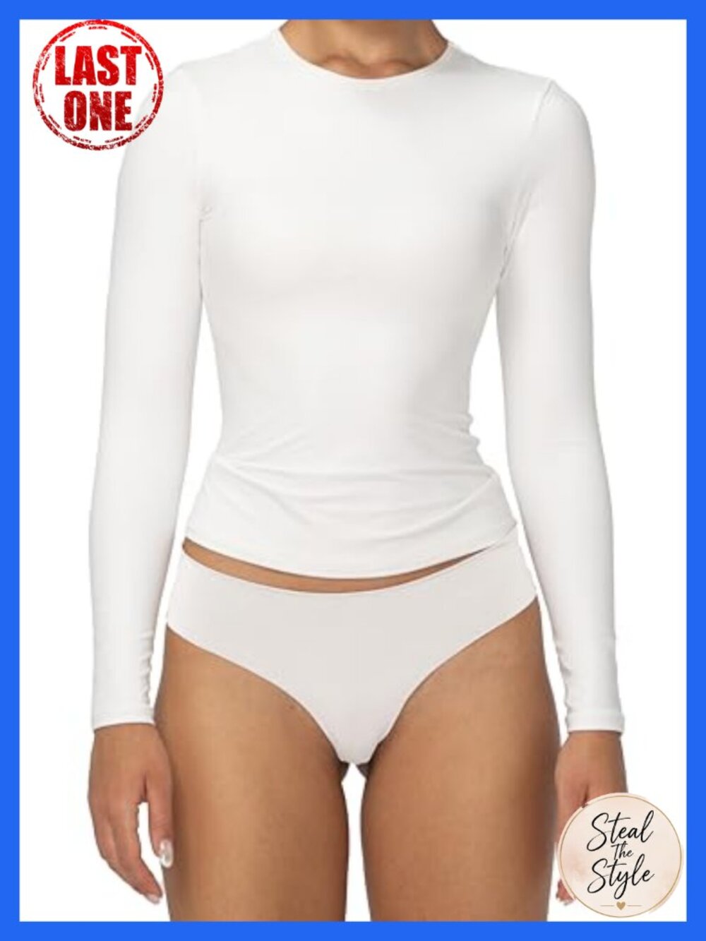 Women's Double Lined Slim Fit Long Sleeve Crew Neck T-Shirt